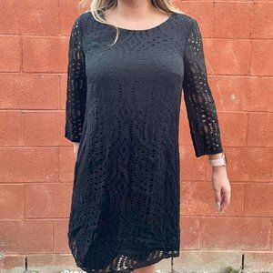 J.Crew Black Eyelet Sheath Dress